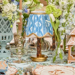 Mrs. Alice Blue & Putty Deep Scalloped Lampshade (18cm)< Summer Lighting | Lampshades