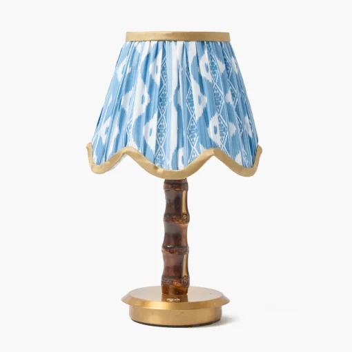 Mrs. Alice Blue & Putty Deep Scalloped Lampshade (18cm)< Summer Lighting | Lampshades