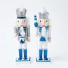 Mrs. Alice Blue & White Glitter Nutcrackers (Pair)< Christmas Decorations