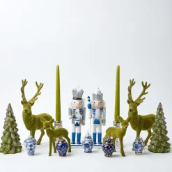 Mrs. Alice Blue & White Glitter Nutcrackers (Pair)< Christmas Decorations