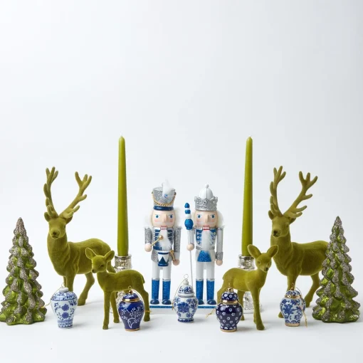 Mrs. Alice Blue & White Glitter Nutcrackers (Pair)< Christmas Decorations