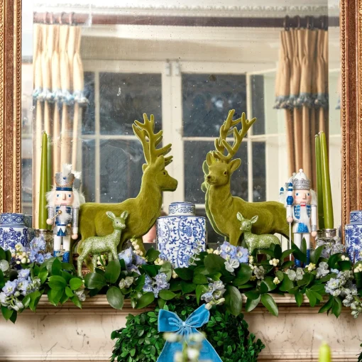 Mrs. Alice Blue & White Glitter Nutcrackers (Pair)< Christmas Decorations