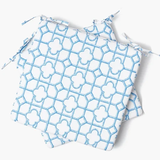 Mrs. Alice Blue Bamboo Seat Pad Cushion< Cushions