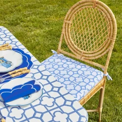 Mrs. Alice Blue Bamboo Seat Pad Cushion< Cushions