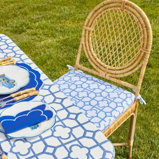 Mrs. Alice Blue Bamboo Seat Pad Cushion< Cushions