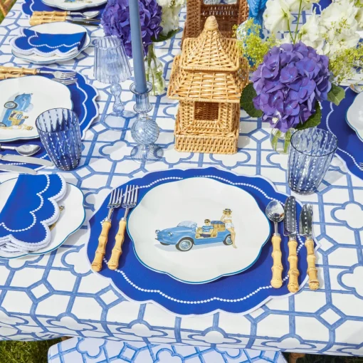 Mrs. Alice Blue Bamboo Seat Pad Cushion< Cushions