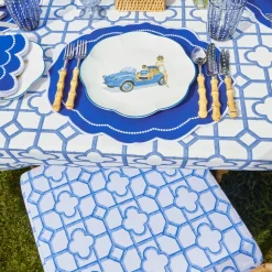 Mrs. Alice Blue Bamboo Seat Pad Cushion< Cushions