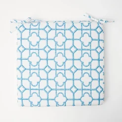 Mrs. Alice Blue Bamboo Seat Pad Cushion< Cushions