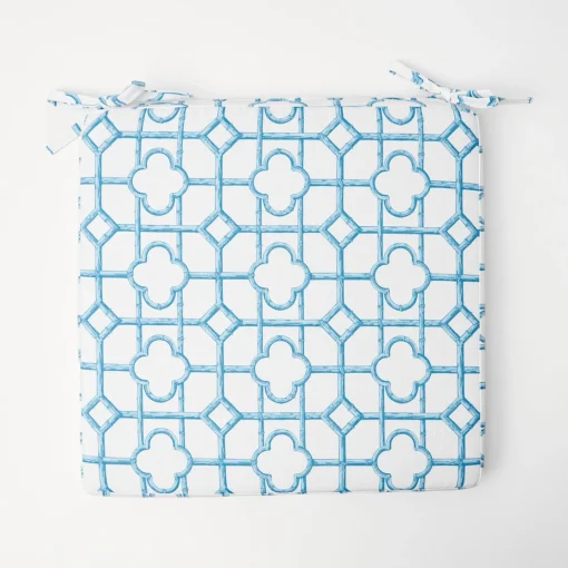 Mrs. Alice Blue Bamboo Seat Pad Cushion< Cushions