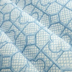 Mrs. Alice Blue Bamboo Trellis Fabric< Serena Fresson Fabrics