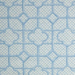 Mrs. Alice Blue Bamboo Trellis Fabric< Serena Fresson Fabrics