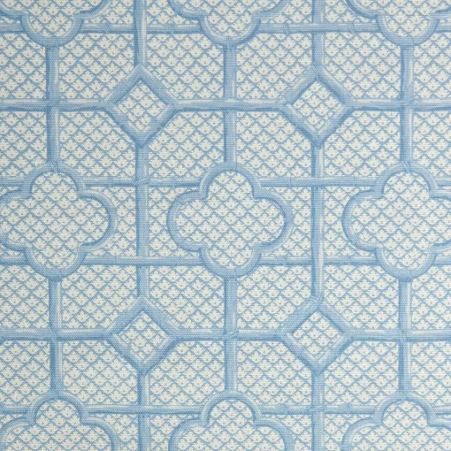 Mrs. Alice Blue Bamboo Trellis Fabric< Serena Fresson Fabrics
