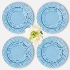 Mrs. Alice Blue Basketweave Dinner & Starter Plates (Set of 8)< Summer Crockery | Crockery Sets
