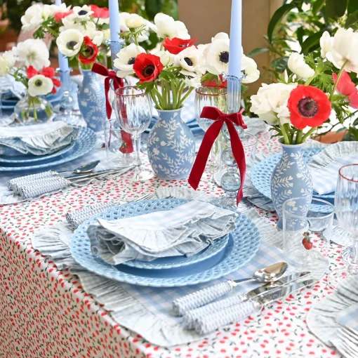 Mrs. Alice Blue Basketweave Dinner & Starter Plates (Set of 8)< Summer Crockery | Crockery Sets