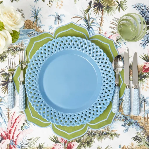 Mrs. Alice Blue Basketweave Dinner & Starter Plates (Set of 8)< Summer Crockery | Crockery Sets