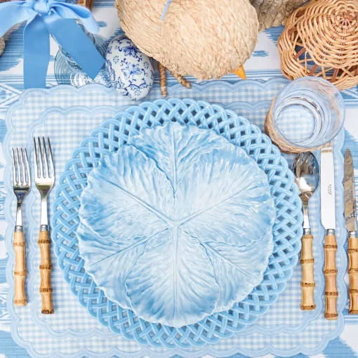Mrs. Alice Blue Basketweave Dinner Plate< Summer Crockery | Dinner Plates