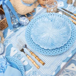 Mrs. Alice Blue Basketweave Dinner Plate< Summer Crockery | Dinner Plates