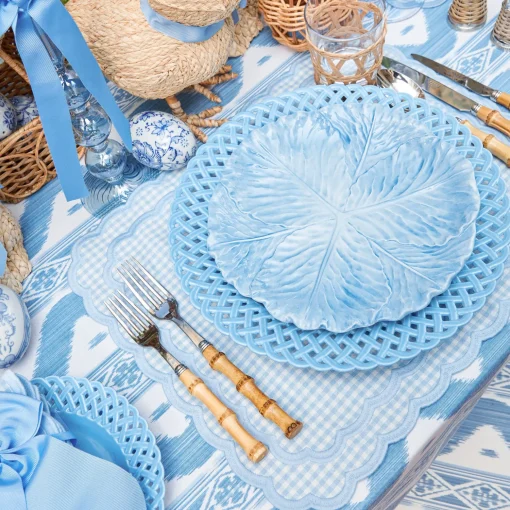 Mrs. Alice Blue Basketweave Dinner Plate< Summer Crockery | Dinner Plates