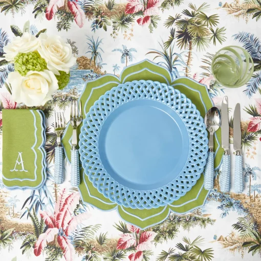 Mrs. Alice Blue Basketweave Dinner Plate< Summer Crockery | Dinner Plates