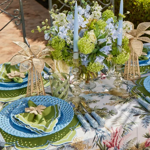 Mrs. Alice Blue Basketweave Dinner Plates (Set of 4)< Summer Crockery | Dinner Plates