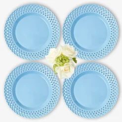 Mrs. Alice Blue Basketweave Dinner Plate< Summer Crockery | Dinner Plates