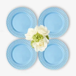 Mrs. Alice Blue Basketweave Starter Plates (Set of 4)< Summer Crockery | Starter Plates