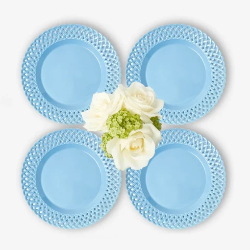 Mrs. Alice Blue Basketweave Starter Plates (Set of 4)< Summer Crockery | Starter Plates