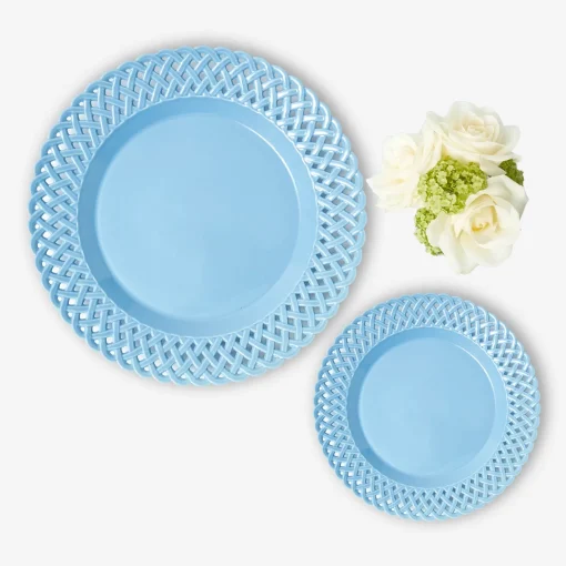Mrs. Alice Blue Basketweave Starter Plates (Set of 4)< Summer Crockery | Starter Plates