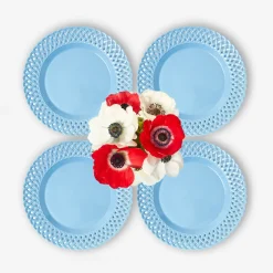 Mrs. Alice Blue Basketweave Starter Plates (Set of 4)< Summer Crockery | Starter Plates