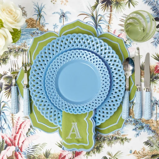 Mrs. Alice Blue Basketweave Starter Plate< Summer Crockery | Starter Plates