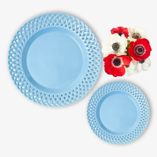 Mrs. Alice Blue Basketweave Starter Plate< Summer Crockery | Starter Plates