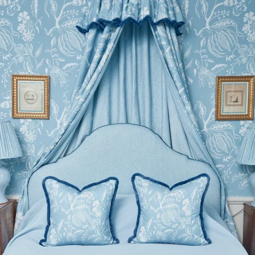 Mrs. Alice Blue Chelsea Square Fabric< Serena Fresson Fabrics