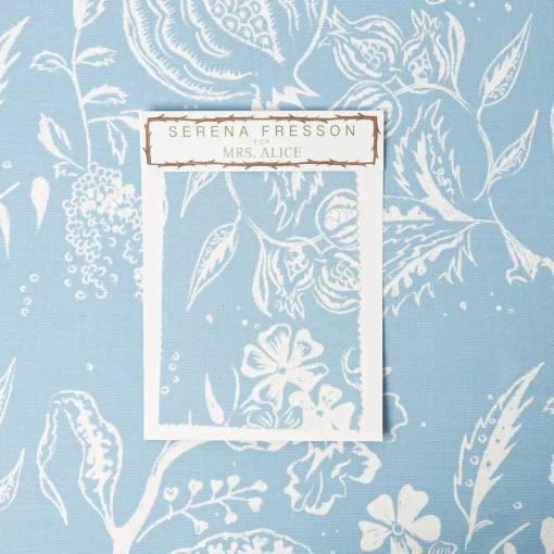 Mrs. Alice Blue Chelsea Square Fabric< Serena Fresson Fabrics