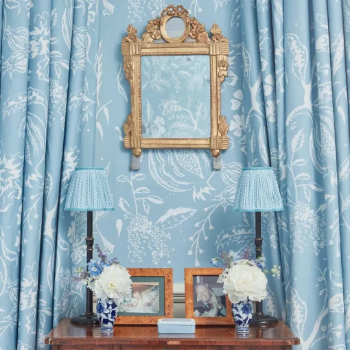 Mrs. Alice Blue Chelsea Square Fabric< Serena Fresson Fabrics