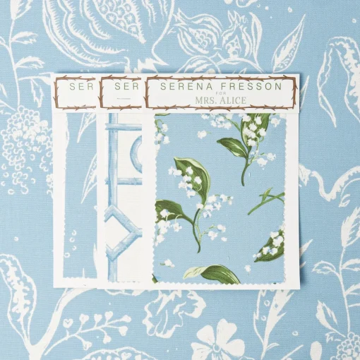 Mrs. Alice Blue Chelsea Square Fabric< Serena Fresson Fabrics
