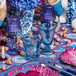 Mrs. Alice Blue Fern Engraved Wine Glasses (Set of 4)< Glasses