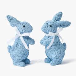 Mrs. Alice Blue Floral Bunny (Pair)< Spring Decorations
