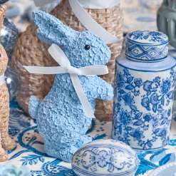 Mrs. Alice Blue Floral Bunny (Pair)< Spring Decorations