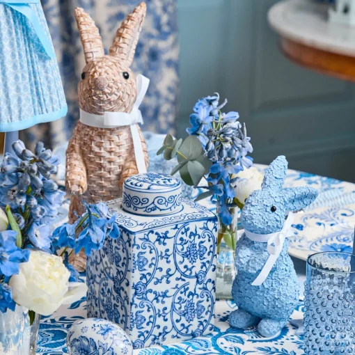Mrs. Alice Blue Floral Bunny (Pair)< Spring Decorations