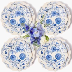 Mrs. Alice Blue Flowers Dinner & Starter Plates (Set of 8)< Crockery Sets