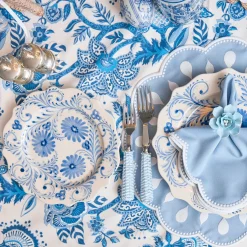 Mrs. Alice Blue Flowers Dinner & Starter Plates (Set of 8)< Crockery Sets