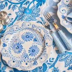 Mrs. Alice Blue Flowers Dinner & Starter Plates (Set of 8)< Crockery Sets