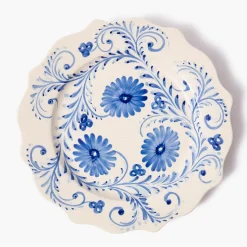 Mrs. Alice Blue Flowers Dinner & Starter Plates (Set of 8)< Crockery Sets