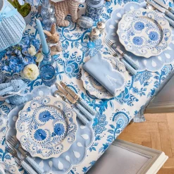 Mrs. Alice Blue Flowers Dinner & Starter Plates (Set of 8)< Crockery Sets