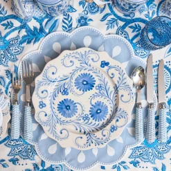 Mrs. Alice Blue Flowers Dinner Plates (Set of 4)< Dinner Plates | Crockery Sets