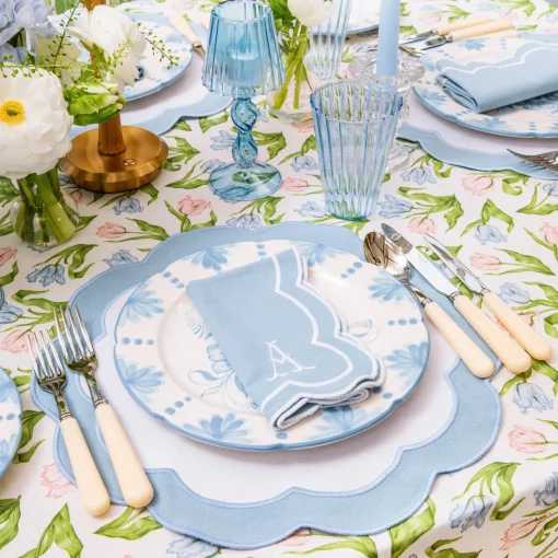Mrs. Alice Blue Fluted Water Glasses (Set of 4)< Glasses