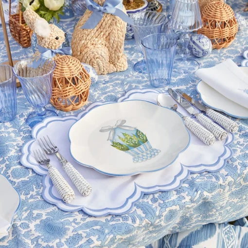 Mrs. Alice Blue Fluted Water Glasses (Set of 4)< Glasses