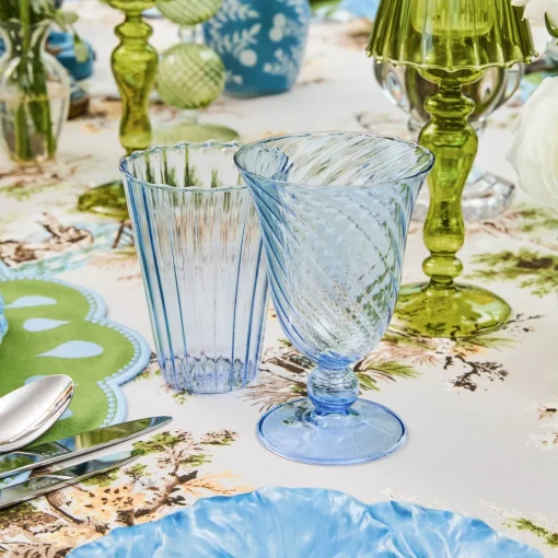 Mrs. Alice Blue Fluted Water Glasses (Set of 4)< Glasses