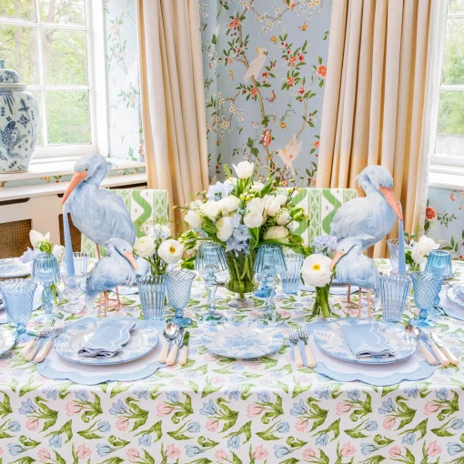 Mrs. Alice Blue Fluted Wine Glasses (Set of 4)< Glasses