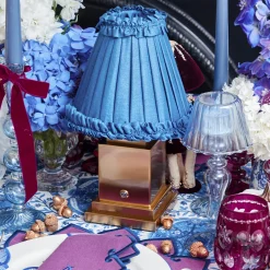 Mrs. Alice Blue Frilled Silk Lampshade (18cm)< Lampshades